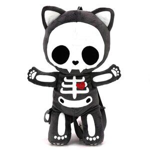 SPOOKYVILLE CRITTERS Skeleton Kitty Plush Backpack